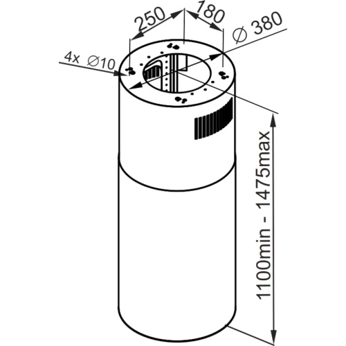 LEEPUSH39WHITE ВЫТЯЖКА MAUNFELD/ островная вытяжка с потолочным креплением,1000м3/ч, белая фото 8