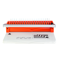 БП13пбк Переплетчик ГЕЛЕОС БП-13+ бело-красный на пластиковую пружину, А4, ручная перфорация 13 листов, переплет макс до 500 л., глубина перфорации 2 мм