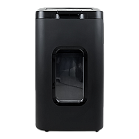 АП55-4 Уничтожитель документов ГЕЛЕОС АП55-4, DIN P-4 (4 ур-нь секр.), фрагмент 3,9х12мм, АВТОПОДАЧА 400 лист (70г/м2), пл.карты/скрепки/скобы, 55 литров