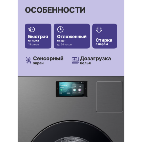 WD18DB8995BZLD Стиральная машина Samsung/ Стиральная машина c сушкой фото 3 WD18DB8995BZLD Стиральная машина Samsung/ Стиральная машина c сушкой фото 3