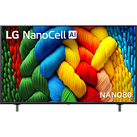 55NANO80A6B.ARUG Телевизор ЖК 55'' LG/ 55", Ultra HD, Nano Color, Smart TV, WebOS, Wi-Fi, DVB-T2/C/S2, MR, 60Hz Native, 2.0ch (20W), 2 HDMI, 2 USB, 2 Pole, Ashed Blue, 2025