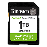 SDS3/1TB Карта памяти/ Kingston 1TB SDXC Canvas Select Plus Gen3 150MB/s C10 UHS-I U3 V30