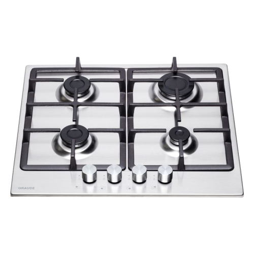 Встраиваемая варочная панель Graude/ Газ, 60 см, 4 конфорки, механическое управление, нержавеющая сталь фото 3