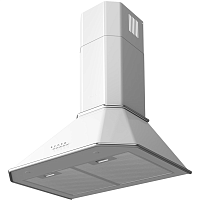 KHC6839IX Вытяжка Korting/ Кухонная вытяжка, Настенная вытяжка, Ширина 60 см, Мощность: 850 м3/ч, 3 режима, Механическое кнопочное управление, Алюминиевые жировые фильтры, 2 LED лампы освещения, цвет - античный белый, профиль рамок и кнопки - хром