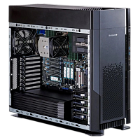 SYS-551A-T Серверная платформа/ Supermicro UP Workstation Server 5U (Full Tower), 1x LGA4677 (Intel® Xeon® W-3500/W-3400), Intel W790, 16x DDR5 up to 2TB, 4x fixed 3.5" NVMe*/SATA, 2x fixed 2.5" SATA, 4x M.2 NVMe PCIe 5.0 x4 (M-key 2280/22110), 2x 5.25" b