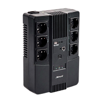 SKAT-UPS600AI 8998 SKAT-UPS 600 AI ИБП 220В 600ВА 360 Вт 1АКБ 9Ач внутр. меандр. стаб-ция напр-я. 6 выходов