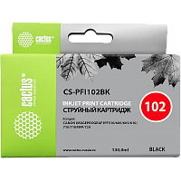 CS-PFI102BK -/ Картридж струйный Cactus CS-PFI102BK черный (130мл) для Canon iPF500/iPF600/iPF700/ MFP M40/iPF765/L