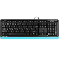 FK10BLUE Клавиатура A4Tech FK10 черный/синий USB (FK10 BLUE) каб.:1.5м