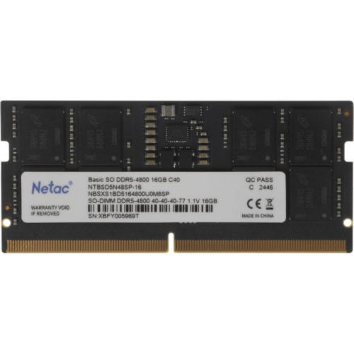 NTBSD5N48SP-16 Модуль памяти для ноутбука Netac SODIMM 16GB DDR5-4800 NTBSD5N48SP-16