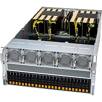 SYS-522GA-NRT Серверная платформа/ Supermicro GPU SuperServer SYS-522GA-NRT (X14DBG-AP, CSE-528G2TS-R9K60P) 5U, 2x LGA-7529, 24x DDR5 ECC RDIMM, 24x 2.5" HS NVMe, 2x M.2 NVMe, 13x PCIe 5.0 x16 FHFL slots, 2x RJ45 10GbE X710-AT2, 6x 2700W