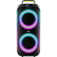 4610121110241 Акустическая система/ Колонки RITMIX SP-640B (8" + 8" + 1,5'' твиттер, Bluetooth, FM-радио, RGB-подсветка, AUX, USB, microSD (до 32 Гб, MP3), дисплей: LED, до 6 часов, вход: Jack 6.3 мм, Jack 3.5 мм, USB, 3600 мАч, 3.7 В, USB Type-C, 5В, 63,