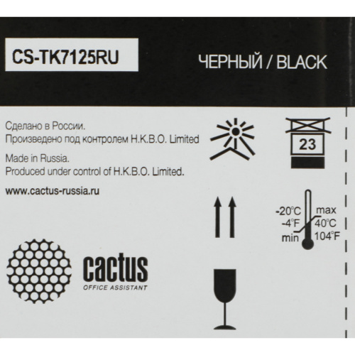 CS-TK7125RU -/ Картридж лазерный Cactus CS-TK7125 черный (20000стр.) для Kyocera Mita TASKalfa 3212i фото 3 CS-TK7125RU -/ Картридж лазерный Cactus CS-TK7125 черный (20000стр.) для Kyocera Mita TASKalfa 3212i фото 3
