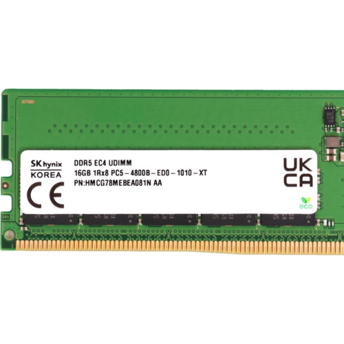 HMCG78MEBEA081N Память оперативная/ Hynix 16GB 4800MHz DDR5 UDIMM ECC фото 2