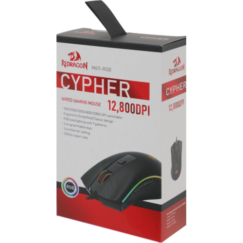 72075 Мышь USB OPTICAL CYPHER BLACK RGB 72075 REDRAGON фото 6
