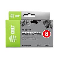 -/ Картридж струйный Cactus CS-CLI8BK черный (12мл) для Canon MP470/MP500/MP530/MP600/MP800/MP810/MP830