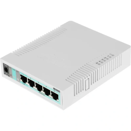 CSS106-5G-1S Коммутатор/ RB260GS 5x Gigabit Ethernet Smart Switch, SFP cage, plastic case, SwOS CSS106-5G-1S Коммутатор/ RB260GS 5x Gigabit Ethernet Smart Switch, SFP cage, plastic case, SwOS