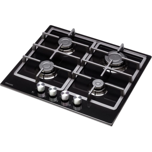 Встраиваемые газовые панели Graude/ Газ, 60 см, 4 конфорки, черный цвет фото 3