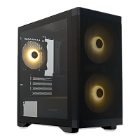 M320-TGBK-ARGB Корпус без блока питания/ Case HSPD M320, Mesh Mini-tower, Black, slide TG, 0.45 SPCC, 2x140mm ARGB (M11-140)+1x120mm ARGB (M11-120) mATX, mITX 160/340/184mm 2x2.5", 2x3.5", 4xPCI 2xUSB-A 3.0, 1xUSB-A 1.0 390x200x385mm