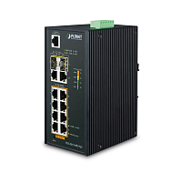 IGS-4215-8P2T2S коммутатор/ PLANET IP30 Industrial L2/L4 8-Port 10/100/1000T 802.3at PoE + 2-Port 10/100/100T + 2-Port 100/1000X SFP Managed Switch (-40~75 degrees C), dual redundant power input on 48~56VDC terminal block, SNMPv3, 802.1Q VLAN, IGMP Snoopi