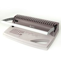 БП9пк Переплетчик ГЕЛЕОС БП-9+ коричневый на пластиковую пружину, А4, ручная перфорация 9 листов, переплет макс до 170 л., глубина перфорации 2 мм