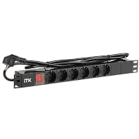 PH12-6D1-P PDU 6 роз. нем.ст. с выкл 1U каб. 2м вилка нем.ст ПВХ чер
