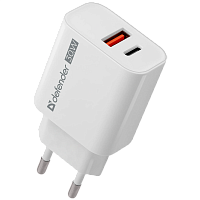 83674 Defender Сетевое ЗУ UPA-130 USB-C/PD30W+USB-A/QC3.0