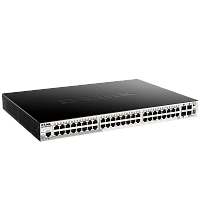 DGS-1510-52XMP/A2A Коммутатор/ Управляемый L2+ стекируемый PoE-коммутатор, 48x1000Base-T PoE, 4x10GBase-X SFP+, PoE-бюджет 370 Вт (740 Вт с DPS-700), CLI, консольный порт RJ-45, RPS