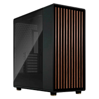 FD-C-NOR1X-02 Корпус без блока питания/ Case Fractal Design North XL TG Dark Tint, Full-Tower, 3x140mm, 2xUSB-A 3.2 + 1xUSB 3.2 Type-C E-ATX, ATX, mATX, mITX Wood panel, Charcoal Black