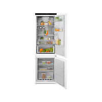 E8MNCD18S Встраиваемые холодильники ELECTROLUX/ Холодильник комбинированный, встраиваемыйскользящие направляющие, полный No Frost, сенсорное управление, полезный объём: 248 л (186 + 62 л), перенавешиваемые двери,полка для вина,54x54.9x177.9 см, белый