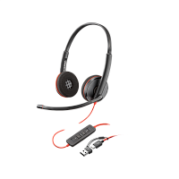8X228A6 Гарнитура проводная/ Poly Blackwire 3220 Stereo USB-C Headset +USB-C/A Adapter (Bulk)