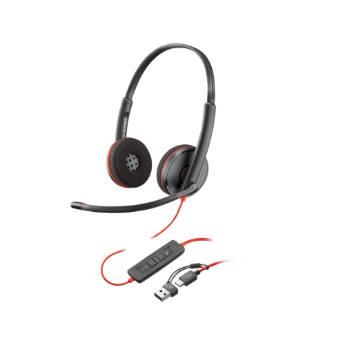8X228A6 Гарнитура проводная/ Poly Blackwire 3220 Stereo USB-C Headset +USB-C/A Adapter (Bulk)