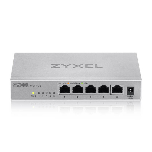 Коммутатор/ Zyxel MG-105 multi-gigabit switch, 5x1 / 2.5GE, desktop, silent фото 2 Коммутатор/ Zyxel MG-105 multi-gigabit switch, 5x1 / 2.5GE, desktop, silent фото 2