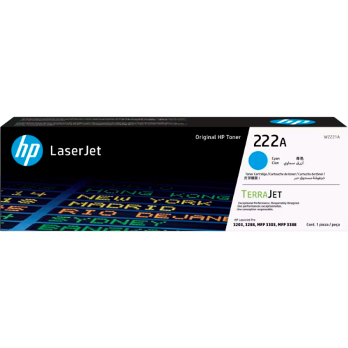 W2221A Тонер-картридж/ HP 222A Cyan Toner W2221A Тонер-картридж/ HP 222A Cyan Toner