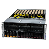 SYS-421GE-TNRT Серверная платформа/ Supermicro GPU SuperServer SYS-421GE-TNRT 4U, 2x LGA-4677, Intel® C741, 32x DDR5 RDIMM, 8x 2.5" HS SATA, 8x 2.5" HS NVMe, 2x M.2 NVMe, 13x PCIe 5.0 x16 FHFL slots, 2x RJ45 10GbE with Intel X710-AT2, 4x 2700W Redundant