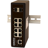 SW-70802/IL Коммутатор/ OSNOVO Промышленный L2+ гигабитный коммутатор на 10 портов, 8*10/100/1000Base-T, 2*SFP 1000Base-X, БП опционально