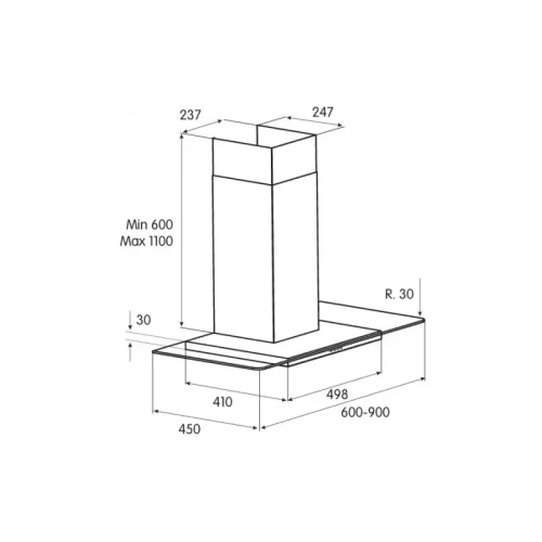 MOLLYP60INX-PRF0004043A Вытяжной шкаф JET AIR/ каминный пристенный, 780 куб. м/ч фото 2