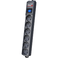 PilotS3MGraphite Сетевой фильтр Pilot S 6 розеток (5 евро + 1 без заземления) 3 м, графит/ Pilot S surge protector 6 outlets (EUR 5 + 1 without grounding) 3 m, graphite