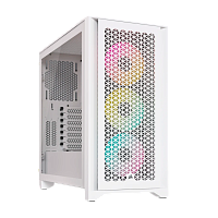 CC-9011241-WW Корпус без блока питания/ Case Corsair iCUE 4000D RGB Airflow, Midi-Tower, TG, 3x120mm RGB, 1xUSB-A 3.2, 1xUSB 3.2 Type-C, E-ATX, ATX, mATX, mITX White