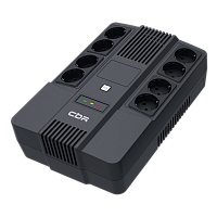 UPS-OFK-101E-600 Линейно-интерактивный ИБП в плоском корпусе "Brick"/ ИБП CBR [UPS-OFK-101E-600] 600VA/360W, Schuko CEE 7 Outlets: (x4 Battery & Surge Protected; x4 Surge Protected), LED, AVR, 12V/7Ah