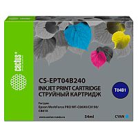CS-EPT04B240 -/ Картридж струйный Cactus CS-EPT04B240 T04B2 голубой (54мл) для Epson WorkForce Pro WF-C8190, WF-C869
