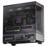 TL-M10VisionBlackFAN4-M Корпус без блока питания/ Case Thermalright M10 Vision FAN4-M, Mini-Tower, TG, LCD, 4x120mm ARGB, 2xUSB-A 3.0, 1xUSB Type-C, mATX, mITX Black