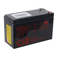 GP1272F2 Батарея CSB серия GP, GP1272 F2, напряжение 12В, емкость 7.2Ач (разряд 20 часов), макс. ток разряда (5 сек.) 130А, ток короткого замыкания 304А, макс. ток заряда 2.8A, свинцово-кислотная типа AGM, клеммы F2, ДxШxВ 150.9x64.8x98.6мм., вес 2.4кг.,