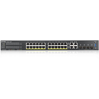 GS2220-28HP-EU0101F Коммутатор/ ZYXEL NebulaFlex Pro GS2220-28HP Hybrid L2 PoE+ switch , rack 19 ", 24xGE PoE+, 4xCombo (SFP / RJ-45), budget 375 W, standalone / cloud management