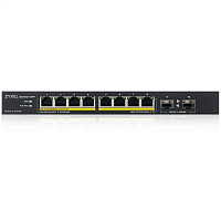 GS1100-10HP-EU0102F Коммутатор/ Zyxel GS1100-10HP 8xGE PoE+ 2xSFP PoE+ Switch Desktop Silent 130W PoE Budget Kensigton lock