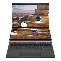 90NB16V1-M00VT0 Ноутбук/ ASUS UX8407AA-SN537X Duo Touch 14+14"(2880x1800 OLED 16:10)/Touch/Intel Core Ultra X9 378H(2Ghz)/32768Mb/2TbPCISSDGb/noDVD/Int:Intel Graphics/Cam/BT/WiFi/99WHr/war 1y/1.65kg/Moher Gray/Win11Pro + 2х14" экрана; маг-алюм корп; +стил