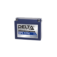EPS1216 Аккумуляторная батарея для мото-техники/ DELTA серия EPS, EPS 1216, напряжение 12В, емкость 16 Ач (разряд 10 часов 10.5 В), пусковой ток: 220А, полярность обратная ( - +), тип AGM;GEL (гелевый), клеммы: M06, ДxШxВ 205x70x162мм., вес 5,86кг