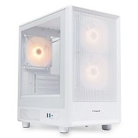 M310-TGWH-ARGB Корпус без блока питания/ Case HSPD M310, Mesh Mini-tower, White, TG, 0.4 SPCC, 3x120mm ARGB (Orbis F1) mATX, mITX 180/280/160mm 1x2.5", 1x3.5", 4xPCI 2xUSB-A 3.0 452x277x418mm