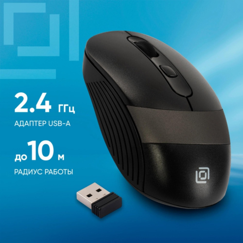 1869088 Мышь Oklick 310MW черный/серый оптическая 3200dpi беспров. USB для ноутбука 4but (1869088) фото 2 1869088 Мышь Oklick 310MW черный/серый оптическая 3200dpi беспров. USB для ноутбука 4but (1869088) фото 2