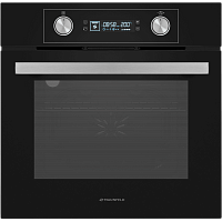 AEOH6062B Шкаф духовой электрический MAUNFELD/ 59.5х59х52.5 см, 6 режимов, таймер, гриль, утапливаемые переключатели, 3 стекла, переключатели серебристые, черный