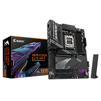 X870AORUSELITEWIFI7 Материнская плата/ X870 AORUS ELITE WIFI7, Socket AM5, AMD X870, 4xDDR5-5200, HDMI, 3xPCI-Ex16, 4xSATA3(RAID 0/1/10), 4xM.2, 6 Ch Audio, 1x2,5GLan, (4+4)xUSB2.0, (6+2)xUSB3.2, (2+1)xUSB Type-C™, ATX, RTL